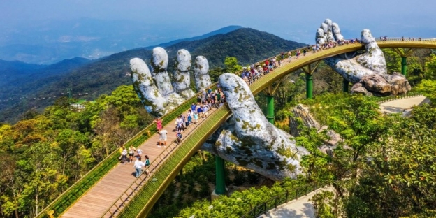 A bridge with a hand holding a bridge AI-generated content may be incorrect.